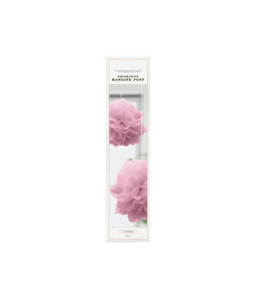 Pink Hanging Puff Decoration 2pk