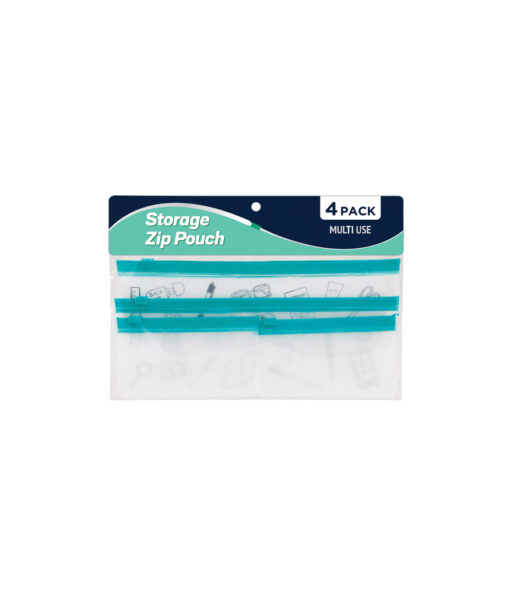 Zip Storage Pouch Multi-Use 4pk