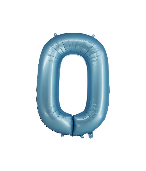 Matte Blue Number 0 Balloon