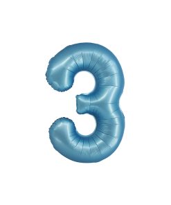 Matte Blue Number 3 Balloon