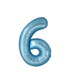 Matte Blue Number 6 Balloon