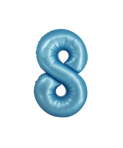 Matte Blue Number 8 Balloon