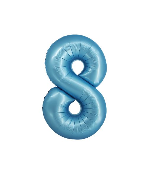 Matte Blue Number 8 Balloon
