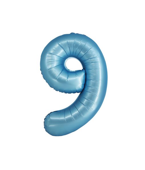 Matte Blue Number 9 Balloon