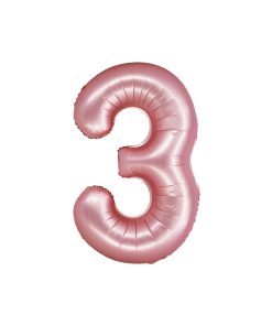 Matte Pink Number 3 Balloon