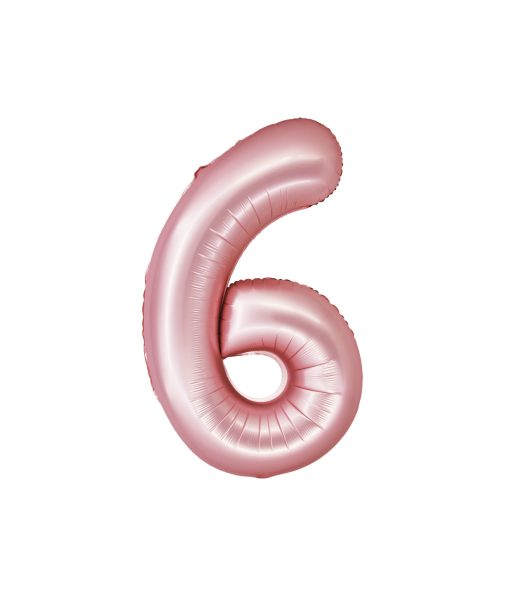 Matte Pink Number 6 Balloon