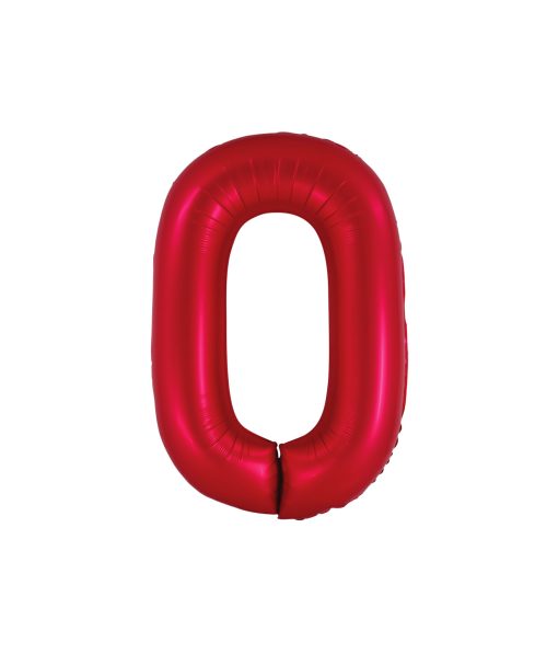 Matte Red Number 0 Balloon