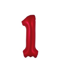 Matte Red Number 1 Balloon