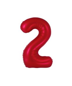 Matte Red Number 2 Balloon