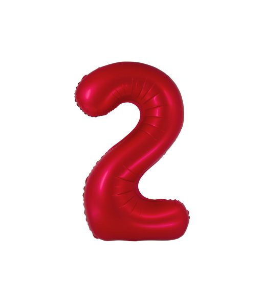 Matte Red Number 2 Balloon