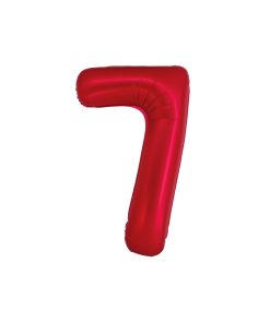 Matte Red Number 7 Balloon