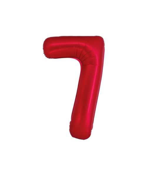 Matte Red Number 7 Balloon