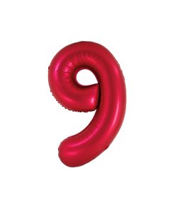 Matte Red Number 9 Balloon