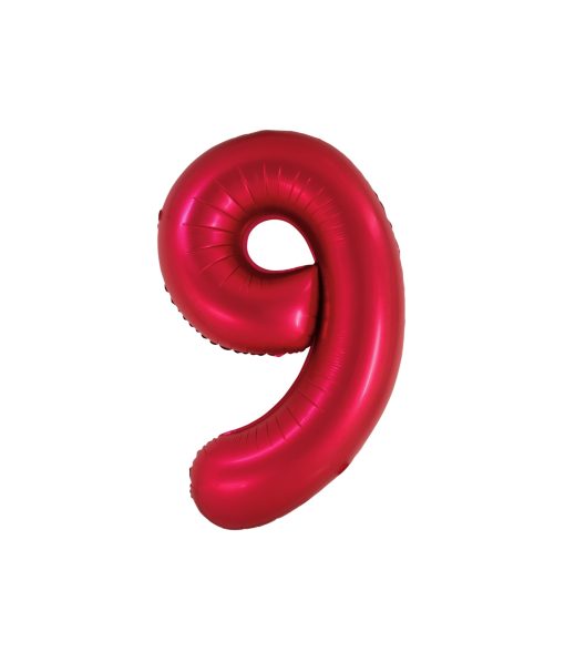 Matte Red Number 9 Balloon