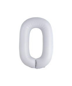 Matte White Number 0 Balloon