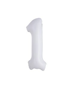 Matte White Number 1 Balloon