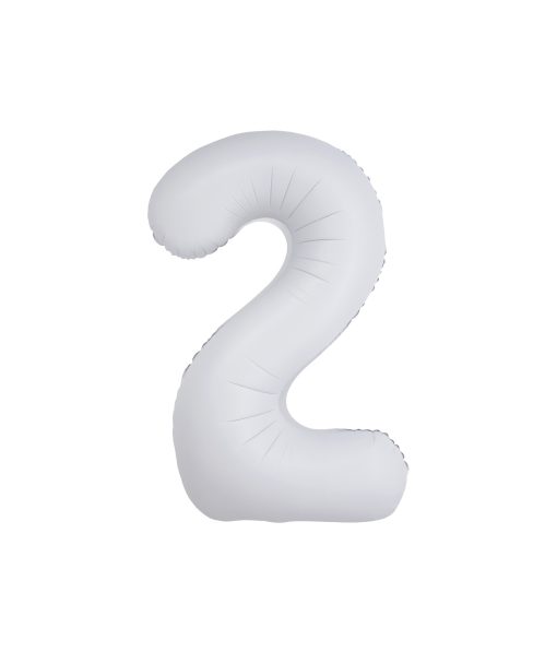 Matte White Number 2 Balloon