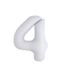 Matte White Number 4 Balloon