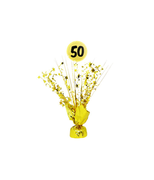 Gold 50th Birthday Table Centerpiece