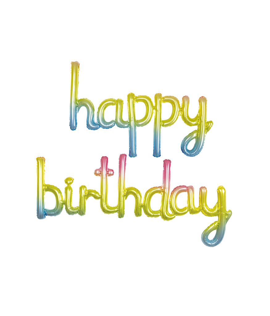 Rainbow Script Happy Birthday | LookSharpStore