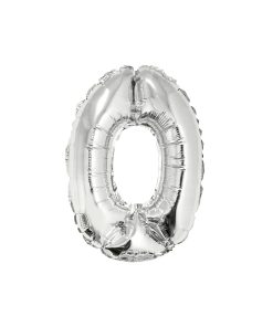 Silver Air Fill Number 0 Balloon