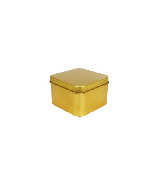 Gold Square Tin Box 6cm 2pk