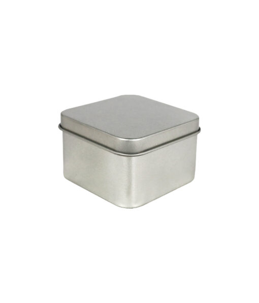 Silver Square Tin Box 8cm 2pk