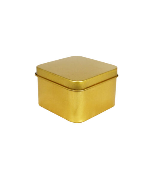 Gold Square Tin Box 8cm 2pk