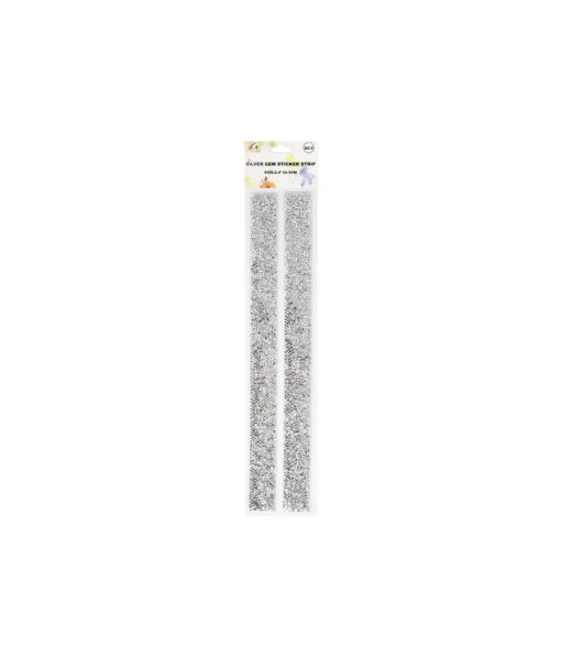 Silver Gem Sticker Strip 2pk