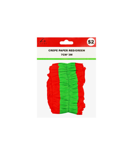 Red & Green Crepe Paper 3m