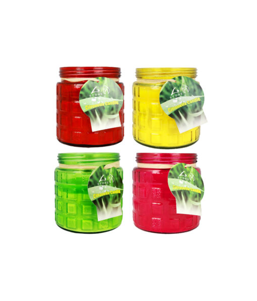 Citronella Candle In Glass Jar Assorted