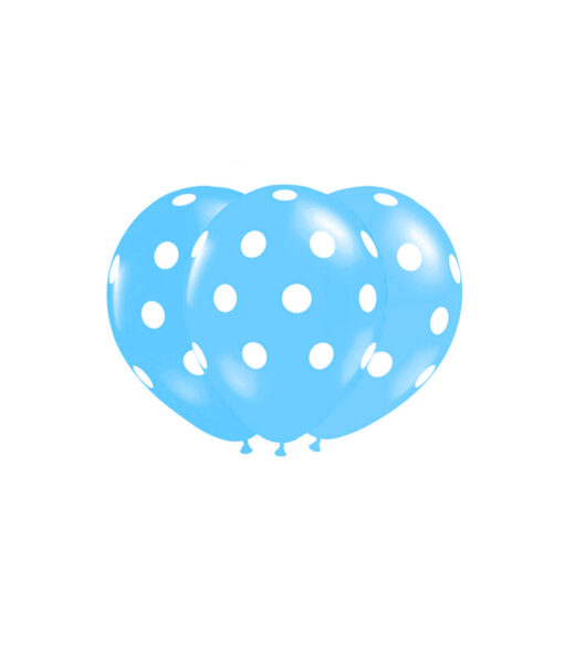 Light Blue Polka Dots Latex Balloons 12inch 20pk