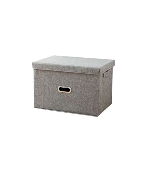 Small Grey Cotton & Linen Storage Box 32cm