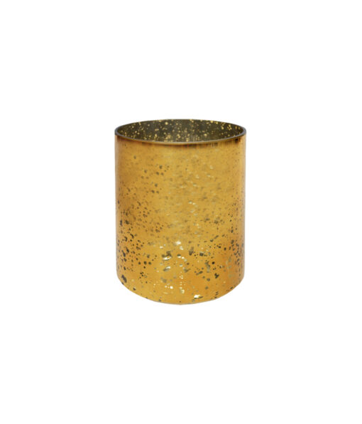 Mercury Gold Cylinder Vase 14cm