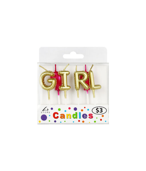 Girl & Balloons Candles 6pk