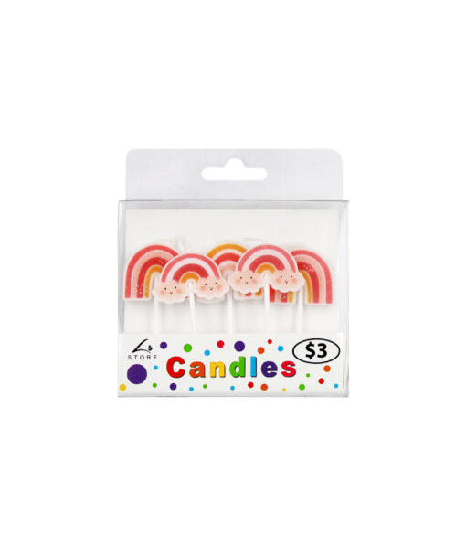 Boho Rainbow Candles 5pk