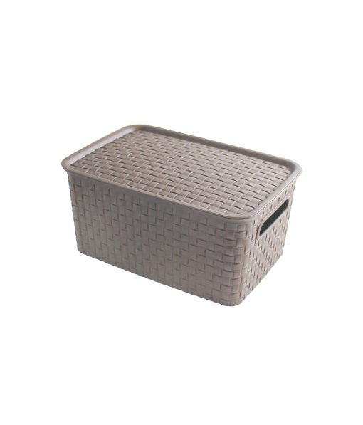 Brown Plastic Storage Box With Lid