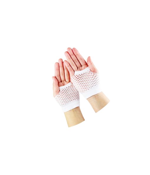 White Fishnet Gloves Short