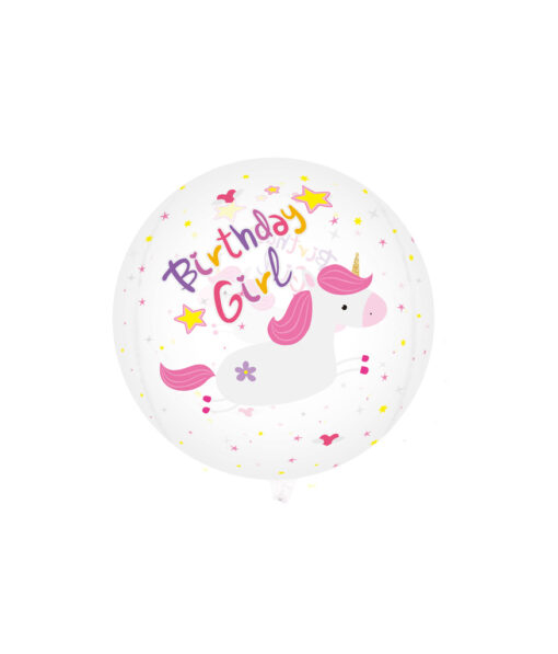 Unicorn Transparent Sphere Balloon 15in