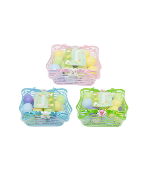 Easter Basket With Fillable Eggs 20pk