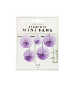 Purple Mini Decorative Fans 5pk