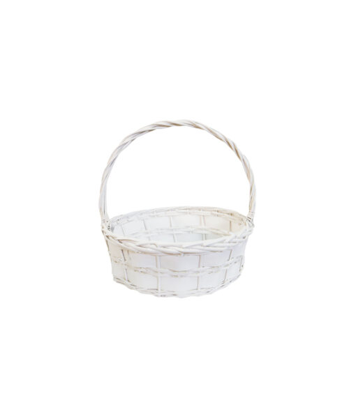 White Round Basket 36cm