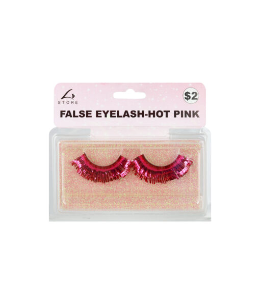 Hot Pink Metallic False Eyelashes