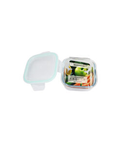 Glass Storage Container With Plastic Snap Lid 400ml 139x139x70mm