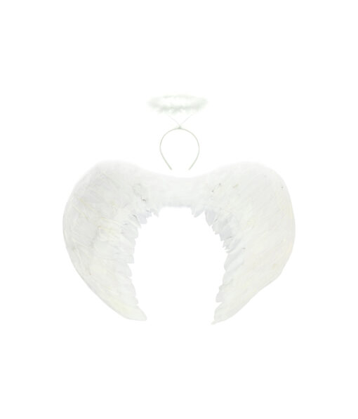 White Angel Wings & Headband 80cm