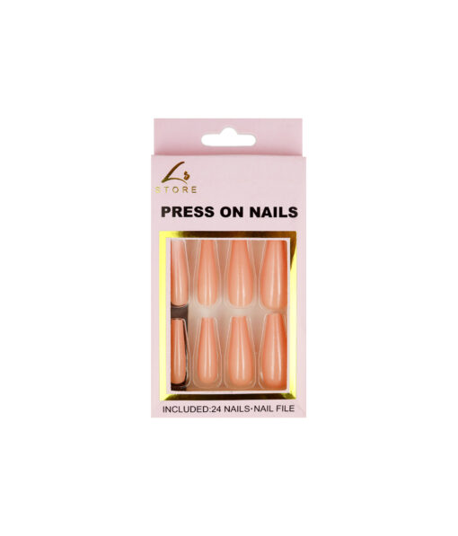 Light Salmon Press On Nails 24pc