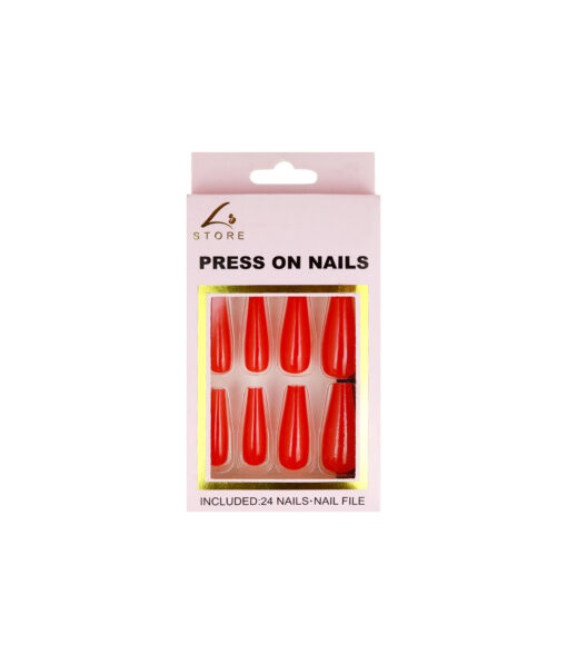 Red Press On Nails 24pc