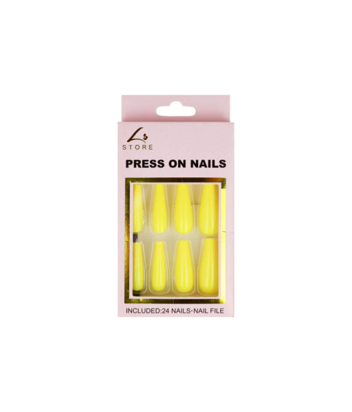 Yellow Press On Nails 24pc