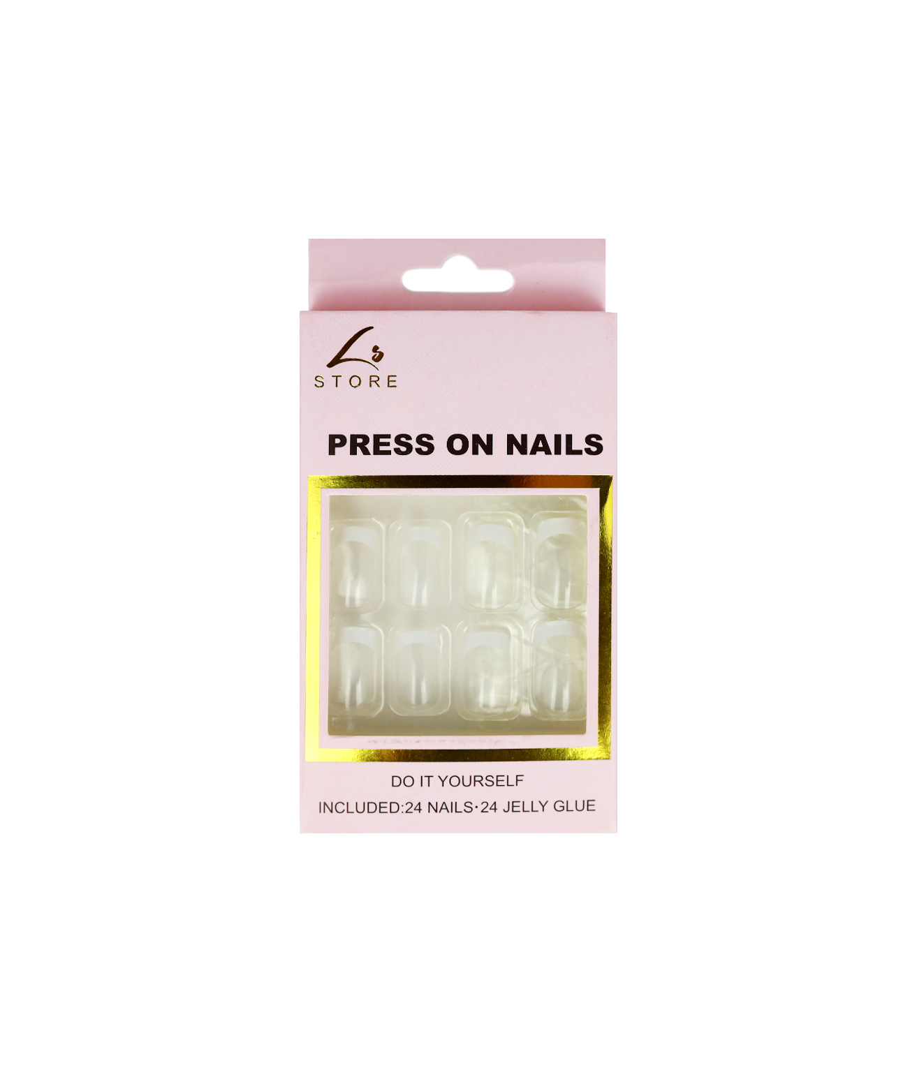 Clear French Tip Press On Nails 24pc | LookSharpStore
