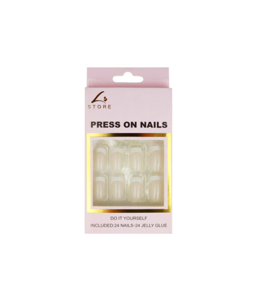 Off White French Tip Press On Nails 24pc